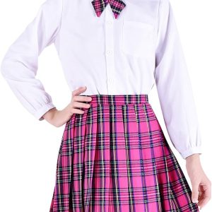 Red Plaid School Uniform Set