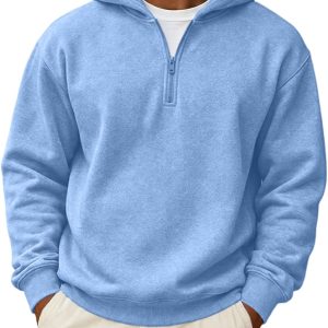 Men's Quarter Zip Hoodie with Pockets