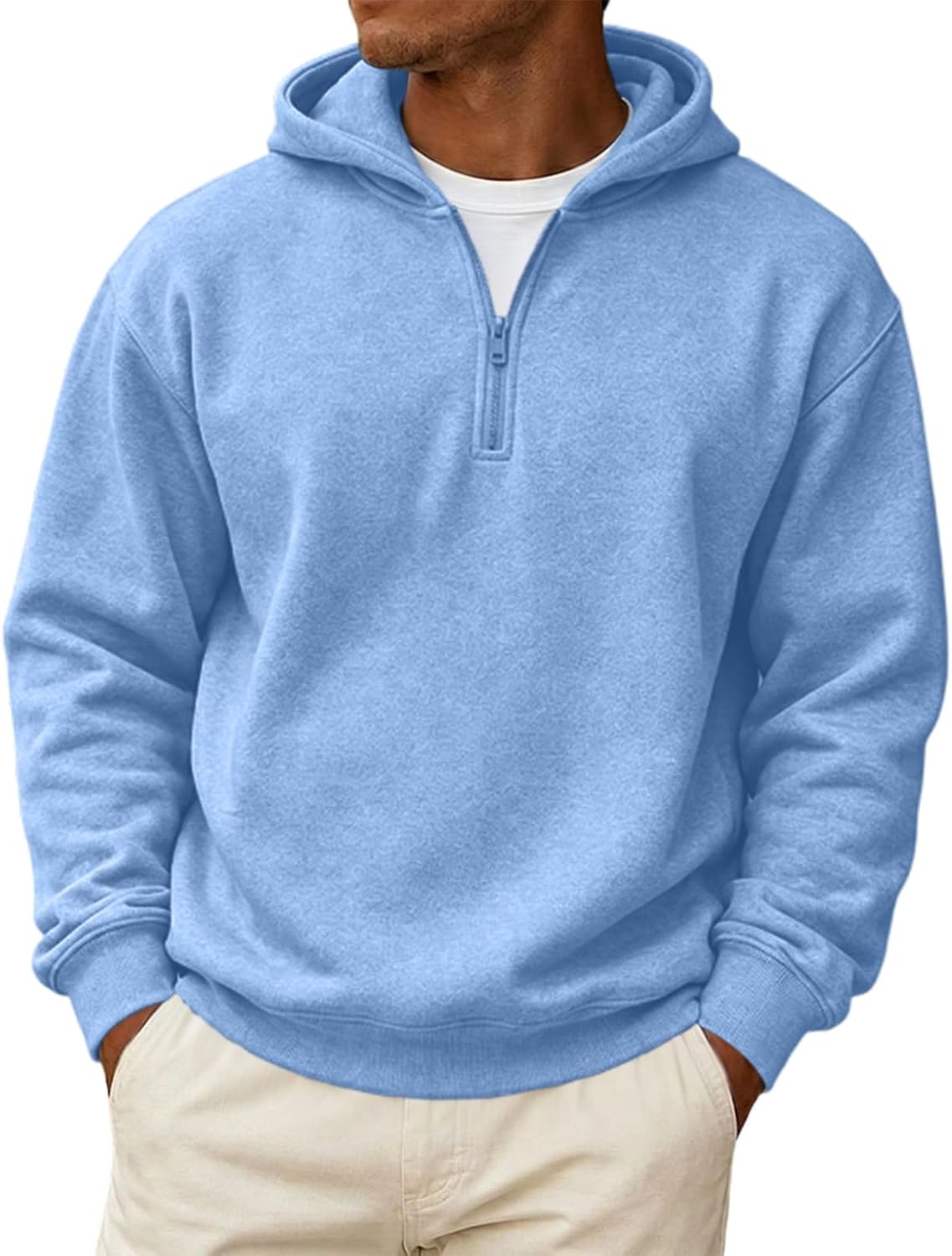 Men's Quarter Zip Hoodie with Pockets