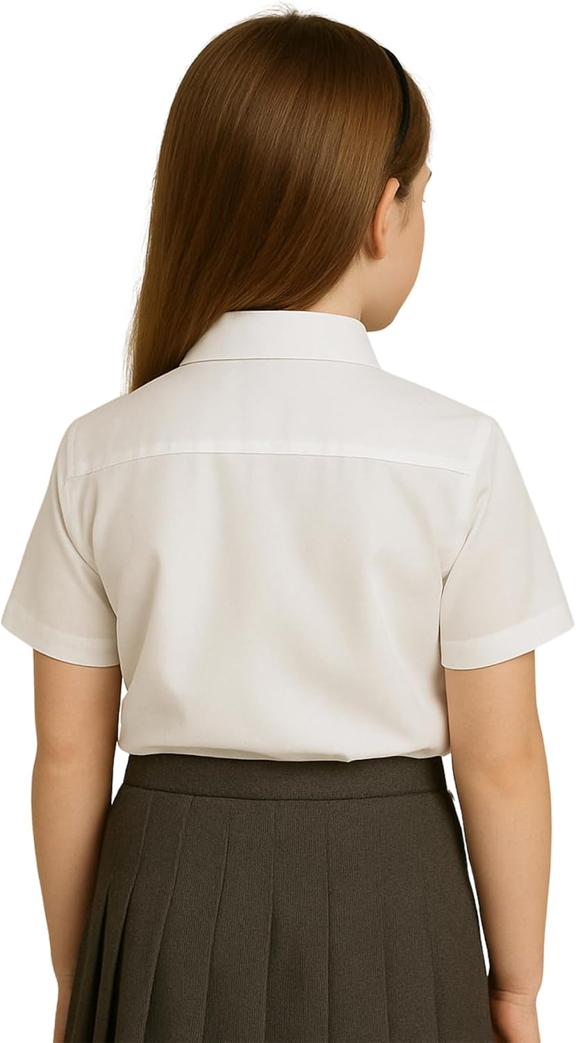 Girls Short Sleeve School Shirts Pack of 2 - Image 5