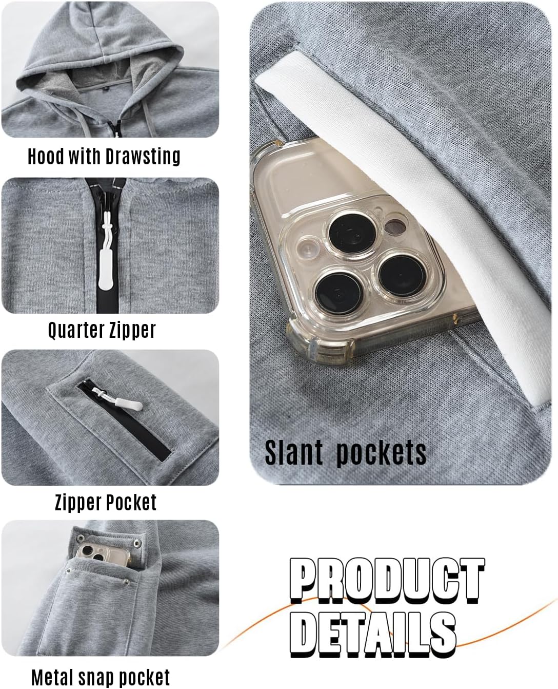 Casual Quarter Zip Hoodie - Image 6