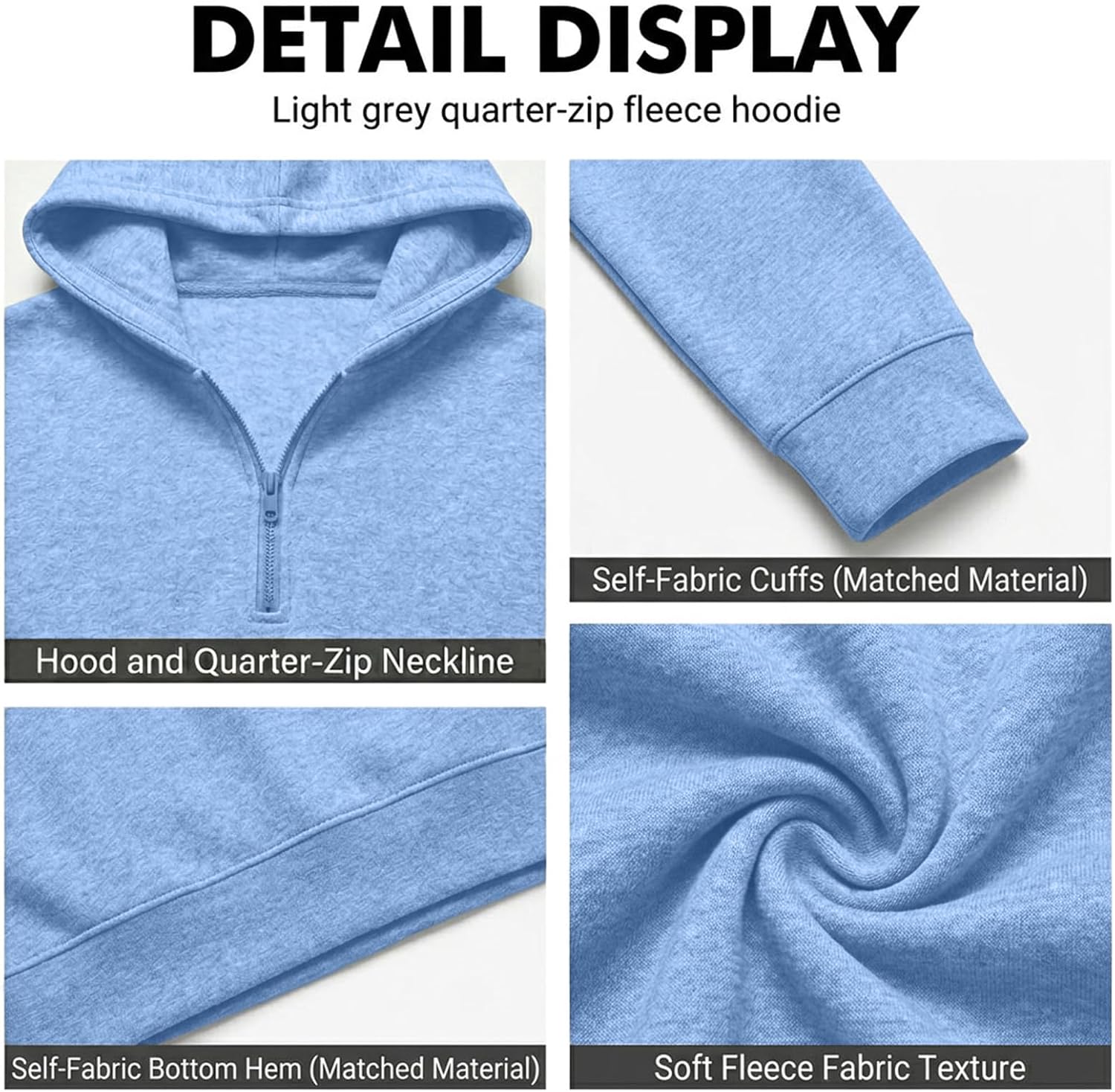 Men's Quarter Zip Hoodie with Pockets - Image 5
