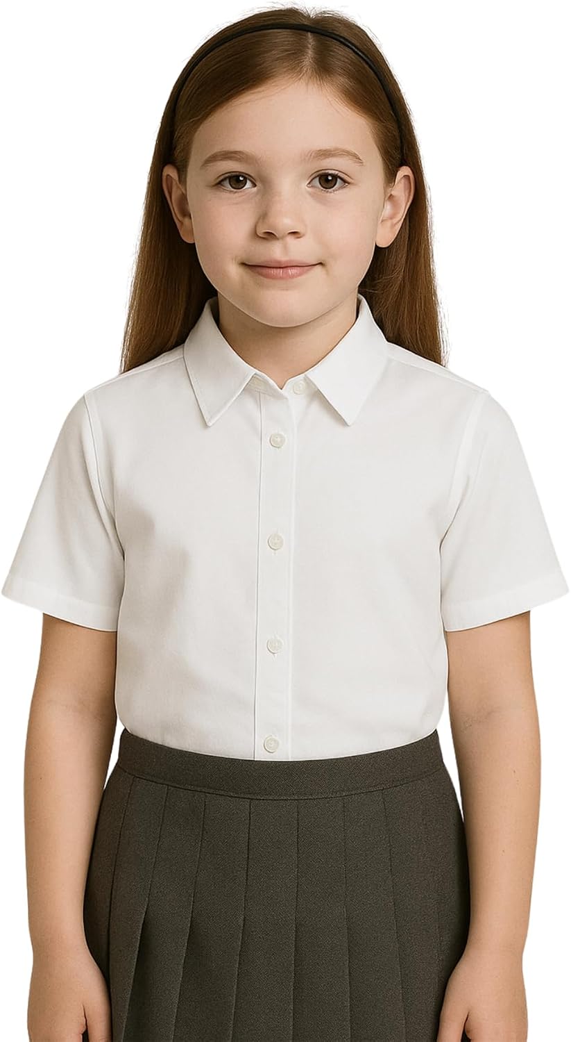 Girls Short Sleeve School Shirts Pack of 2 - Image 2