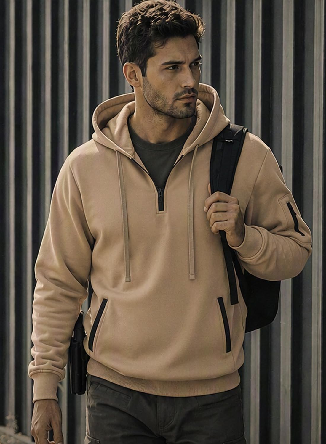 Casual Quarter Zip Hoodie - Image 3