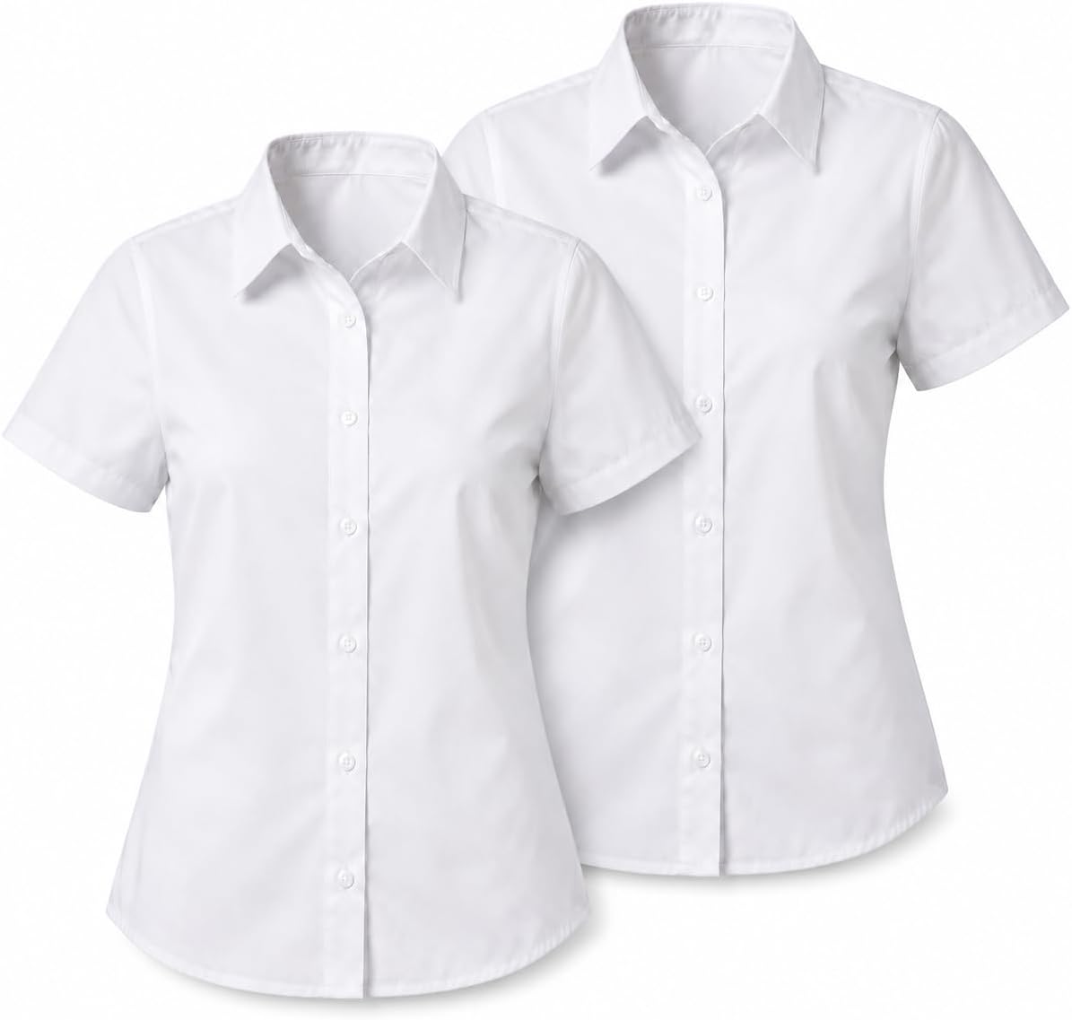 Girls White School Shirt Twin Pack