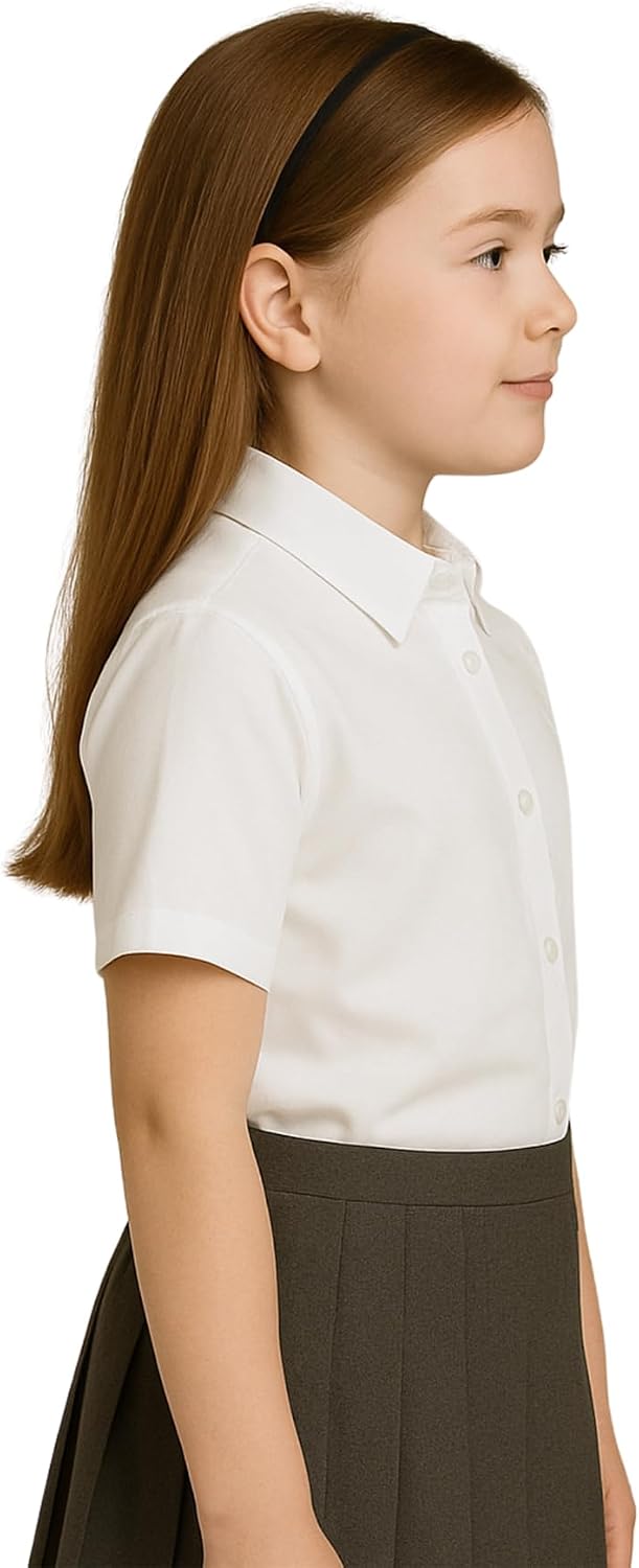 Girls Short Sleeve School Shirts Pack of 2 - Image 4